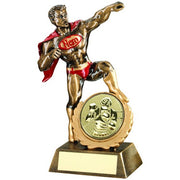 BRZ/GOLD/RED RESIN GENERIC HERO AWARD WITH BOXING INSERT AND PLATE - 7.25in