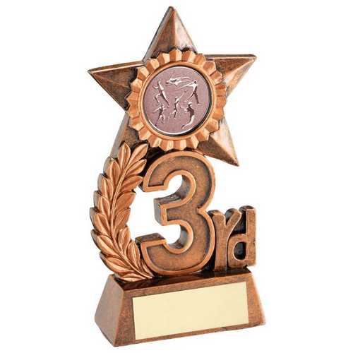 BRONZE LEAF AND STAR AWARD WITH ATHLETICS INSERT AND PLATE - 3RD 4.75in