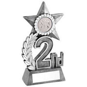 SILVER LEAF AND STAR AWARD WITH ATHLETICS INSERT AND PLATE - 2ND 5.5in