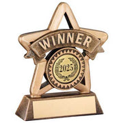 BRZ/GOLD RESIN MINI STAR WITH PLATE WNR (1in CENTRE) - 4.25in