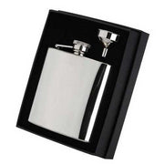6 oz STAINLESS STEEL HIP FLASK WITH CAPTIVE TOP - 4.25in