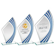 Jade Glass Sail Plaque With Blue/Silv Highlights (4mm Thick) by Legacy Outfitters