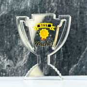 Best Teacher Clear Acrylic Trophy by School Badges UK