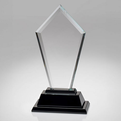 Clear Glass Tall Arrow Plaque On Black Base (12mm Thick) - 305mm by Legacy Outfitters