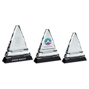 Clear Glass Pyramid On Black Base by Legacy Outfitters