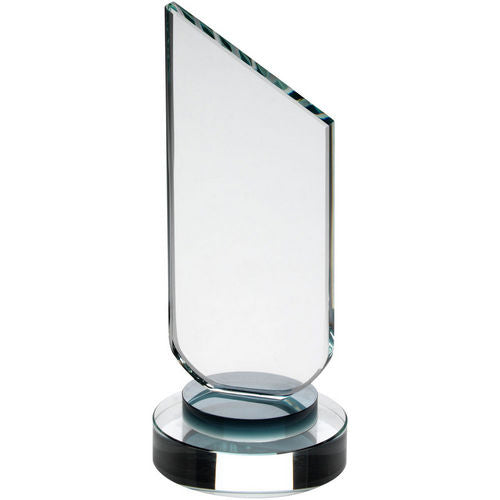 Clear Glass Plaque With Black Neck And Round Base - 159mm by Legacy Outfitters