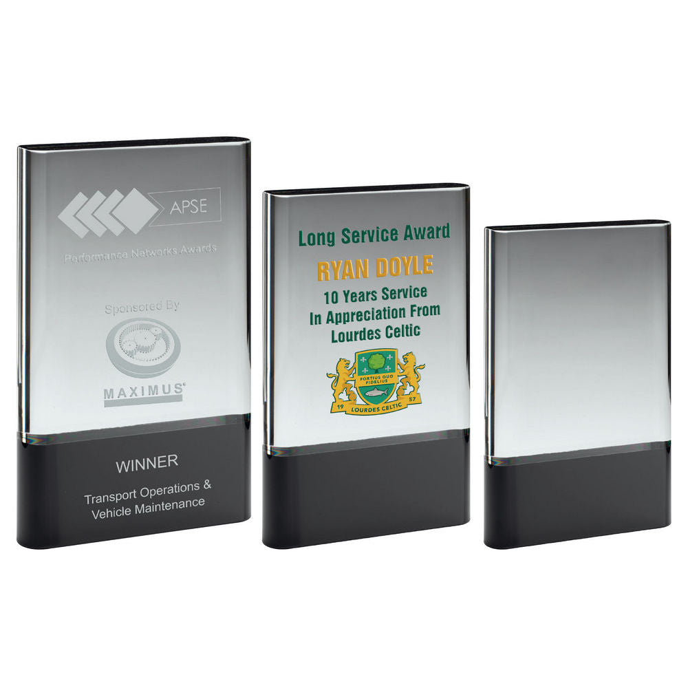 Clear Glass Plaque On Black Base (30mm Thick) by Legacy Outfitters