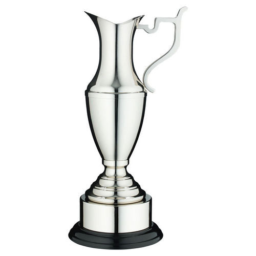 Nickel Plated Claret Jug On Round Base With Plinth - 229mm by Legacy Outfitters