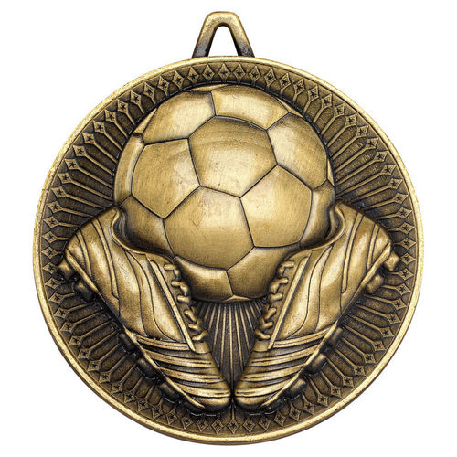 Football Deluxe Medal - 60mm - Antique Gold by Legacy Outfitters