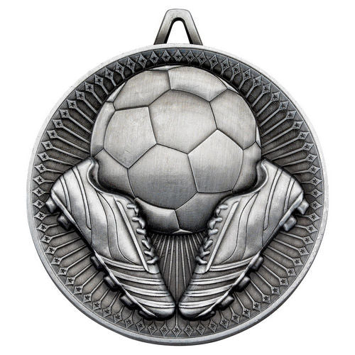 Football Deluxe Medal - 60mm - Antique Silver by Legacy Outfitters