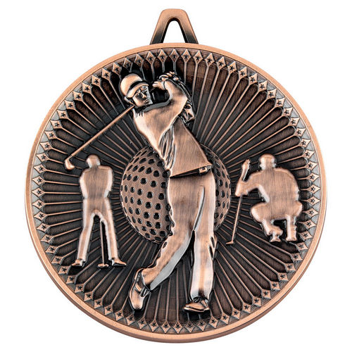 Golf Deluxe Medal - 60mm - Bronze by Legacy Outfitters