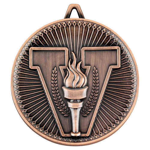 Victory Torch Deluxe Medal - 60mm - Bronze by Legacy Outfitters