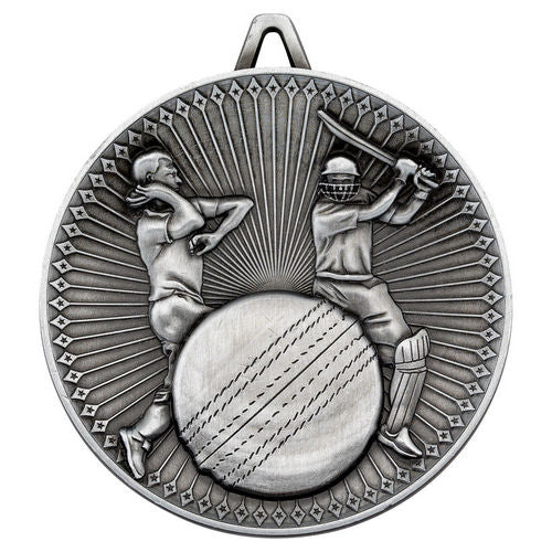 Cricket Deluxe Medal - 60mm - Antique Silver by Legacy Outfitters
