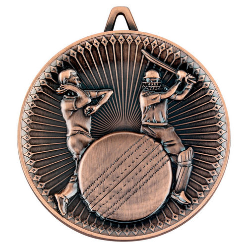Cricket Deluxe Medal - 60mm - Bronze by Legacy Outfitters