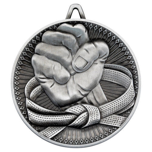 Martial Arts Deluxe Medal - 60mm - Antique Silver by Legacy Outfitters