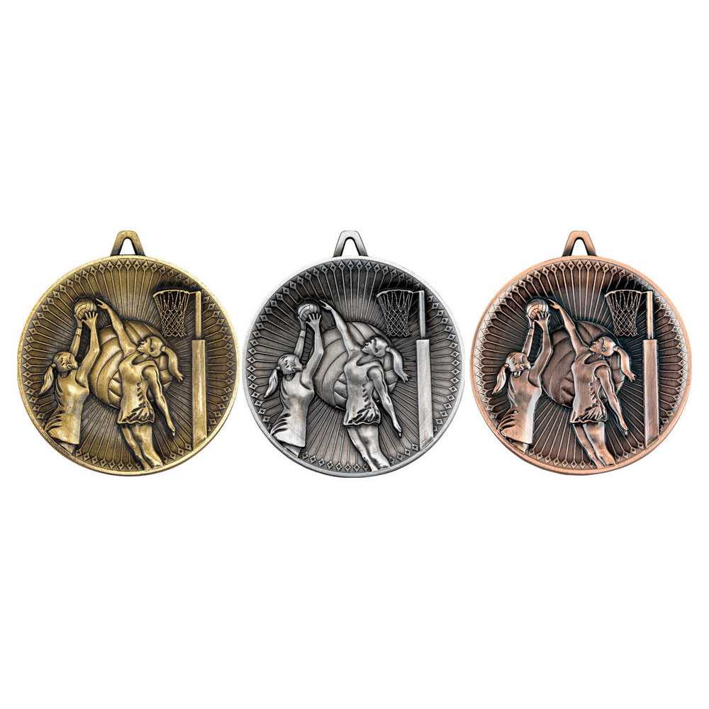 Netball Deluxe Medal - 60mm by Legacy Outfitters
