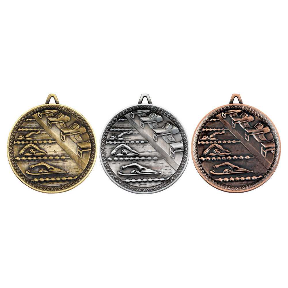 Swimming Deluxe Medal - 60mm by Legacy Outfitters