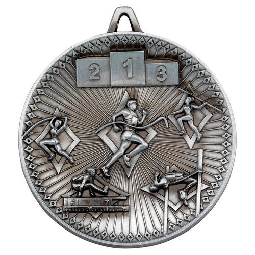Athletics Deluxe Medal - 60mm - Antique Silver by Legacy Outfitters