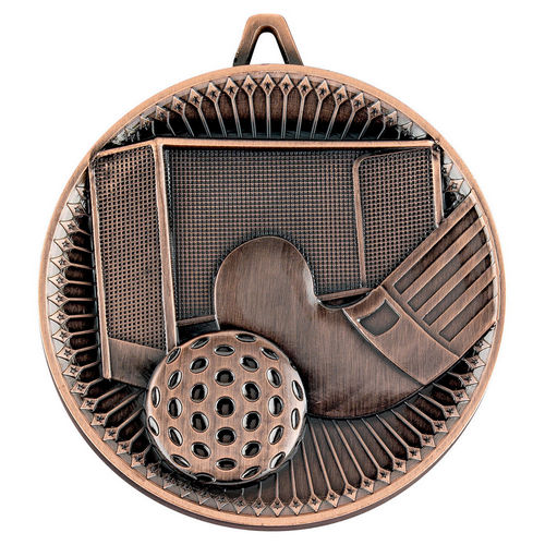 Hockey Deluxe Medal - 60mm - Bronze by Legacy Outfitters