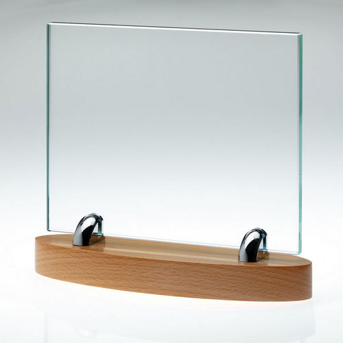 Clear Glass 10mm Rectangle On Light Wood Base - 203 X 229mm by Legacy Outfitters