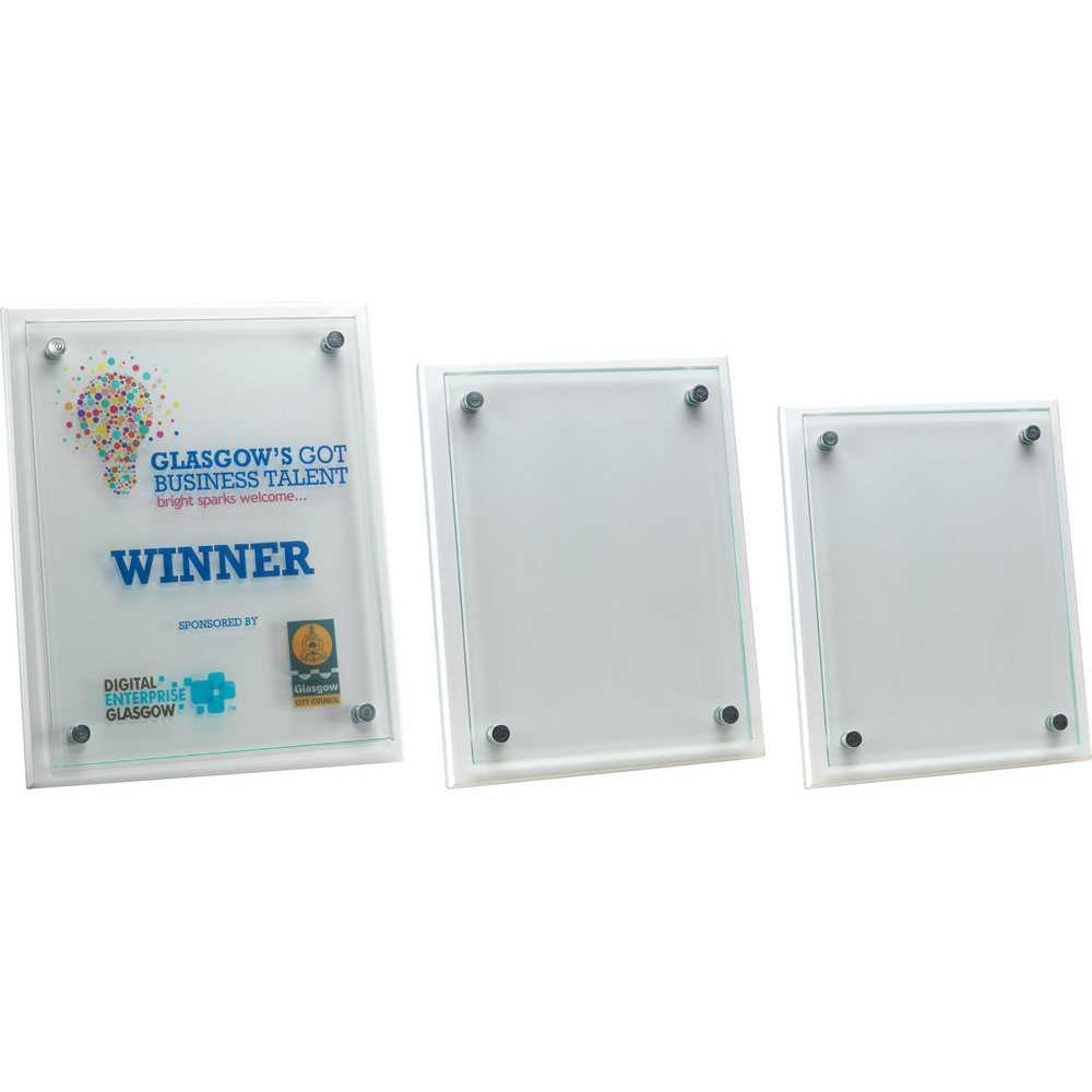 White Plaque With 6mm Glass Front by Legacy Outfitters