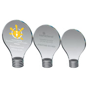 Clear Glass Lightbulb Plaque On Metal Screw Base by Legacy Outfitters