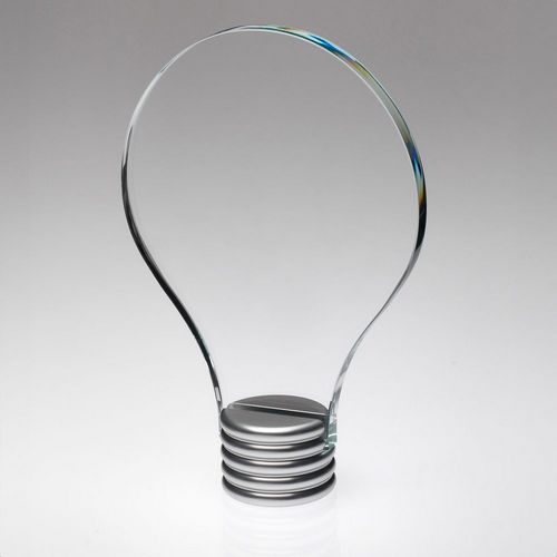 Clear Glass Lightbulb Plaque On Metal Screw Base - 178mm by Legacy Outfitters