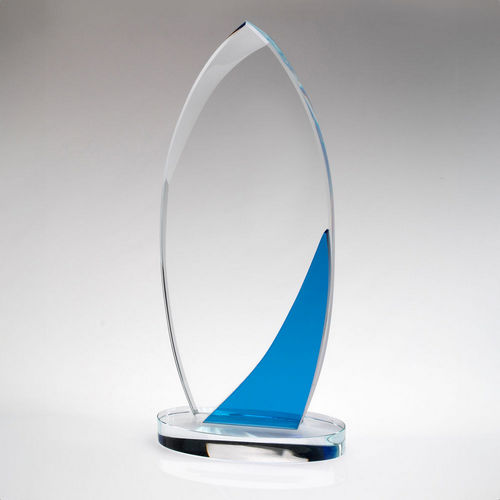 Clear/Blue Glass Eyelet Plaque (10mm Thick) - 203mm by Legacy Outfitters