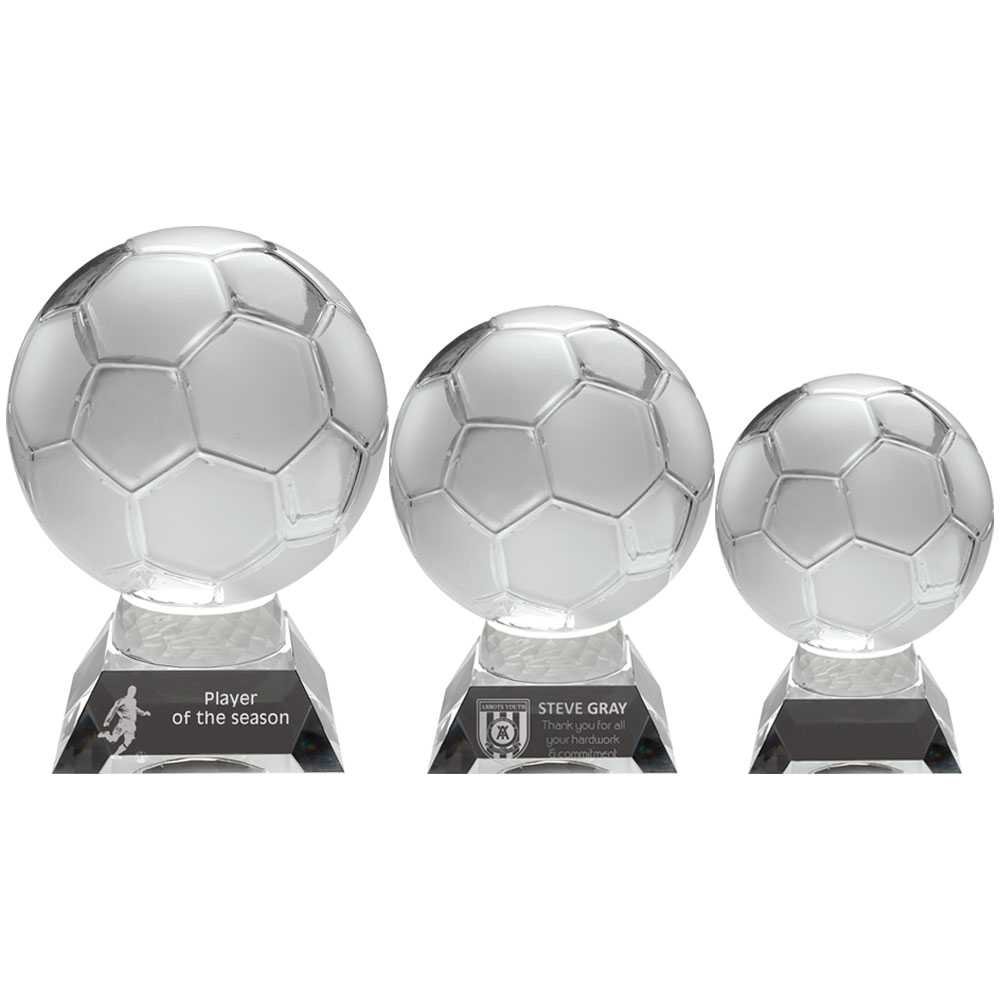 Clear/Frosted Glass Football On Base by Legacy Outfitters