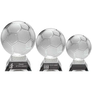 Clear/Frosted Glass Football On Base by Legacy Outfitters