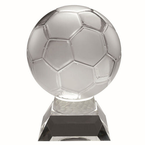 Clear/Frosted Glass Football On Base - 165mm by Legacy Outfitters