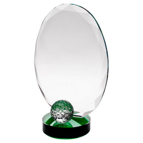 Clear Glass Oval And Golf Ball With Green Highlights (10mm Thick) - 184mm by Legacy Outfitters