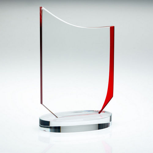 Clear/Red Glass Plaque (10mm Thick) - 178mm by Legacy Outfitters