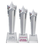 Clear Glass Star Column On Base by Legacy Outfitters