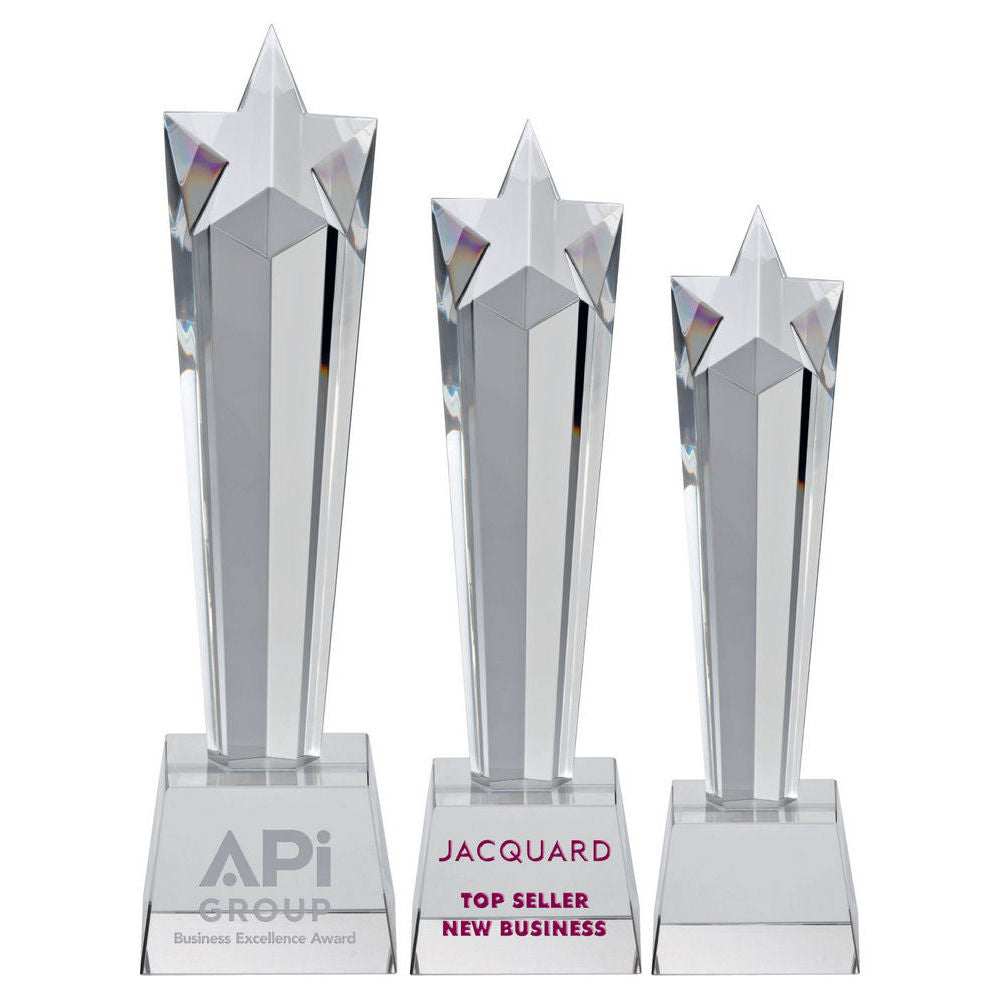 Clear Glass Star Column On Base by Legacy Outfitters