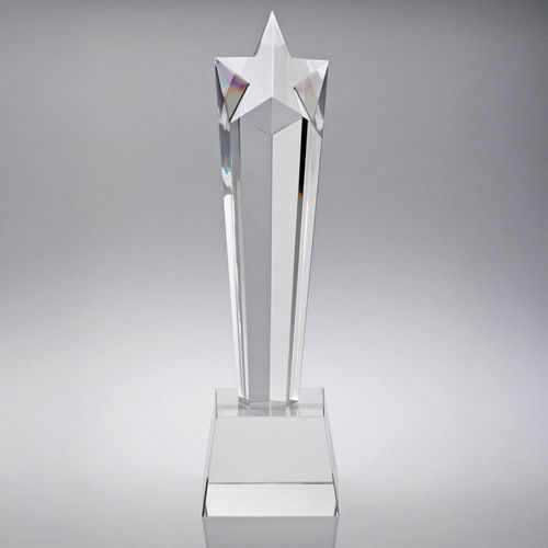 Clear Glass Star Column On Base - 210mm by Legacy Outfitters