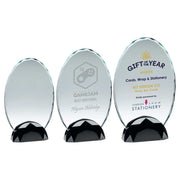 Clear Glass Oval Plaque (10mm Thick) In Gun Metal Base by Legacy Outfitters