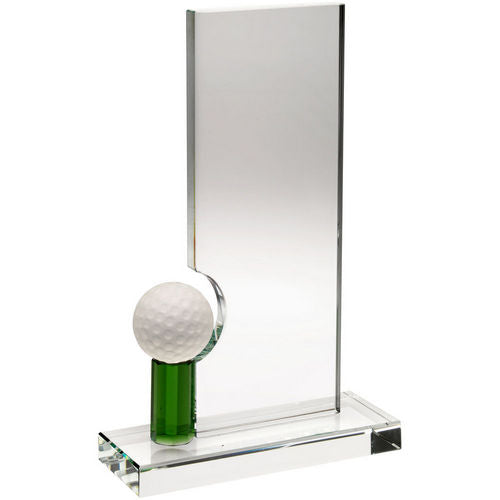 Clear/Green Glass Rectangle With Golf Ball (10mm Thick) - 203mm by Legacy Outfitters