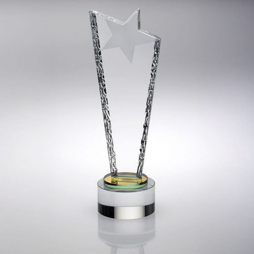 Clear Frosted Star Column With Yellow Collar (15mm Thick) - 254mm by Legacy Outfitters
