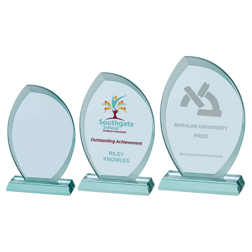 Jade Glass Plaque With Frosted Edges (15mm Thick) by Legacy Outfitters
