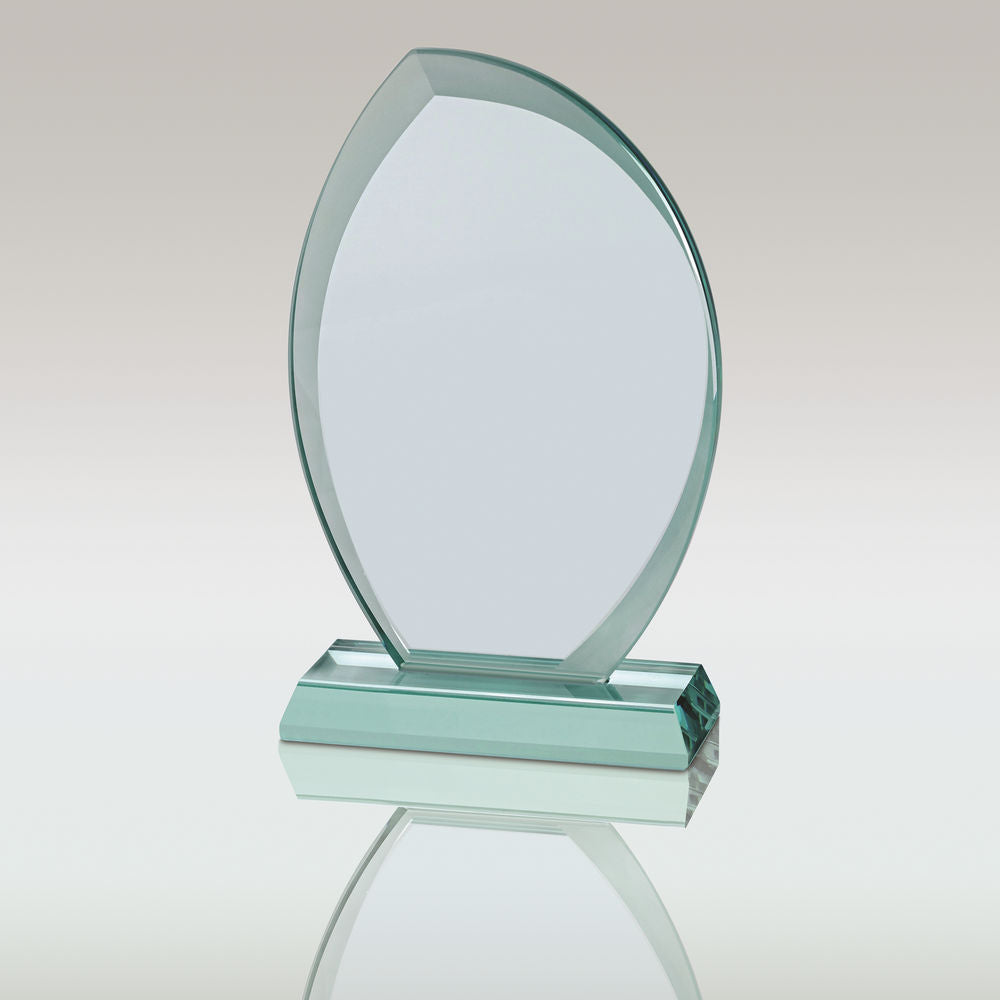 JADE GLASS PLAQUE WITH FROSTED EDGES (15mm THICK)