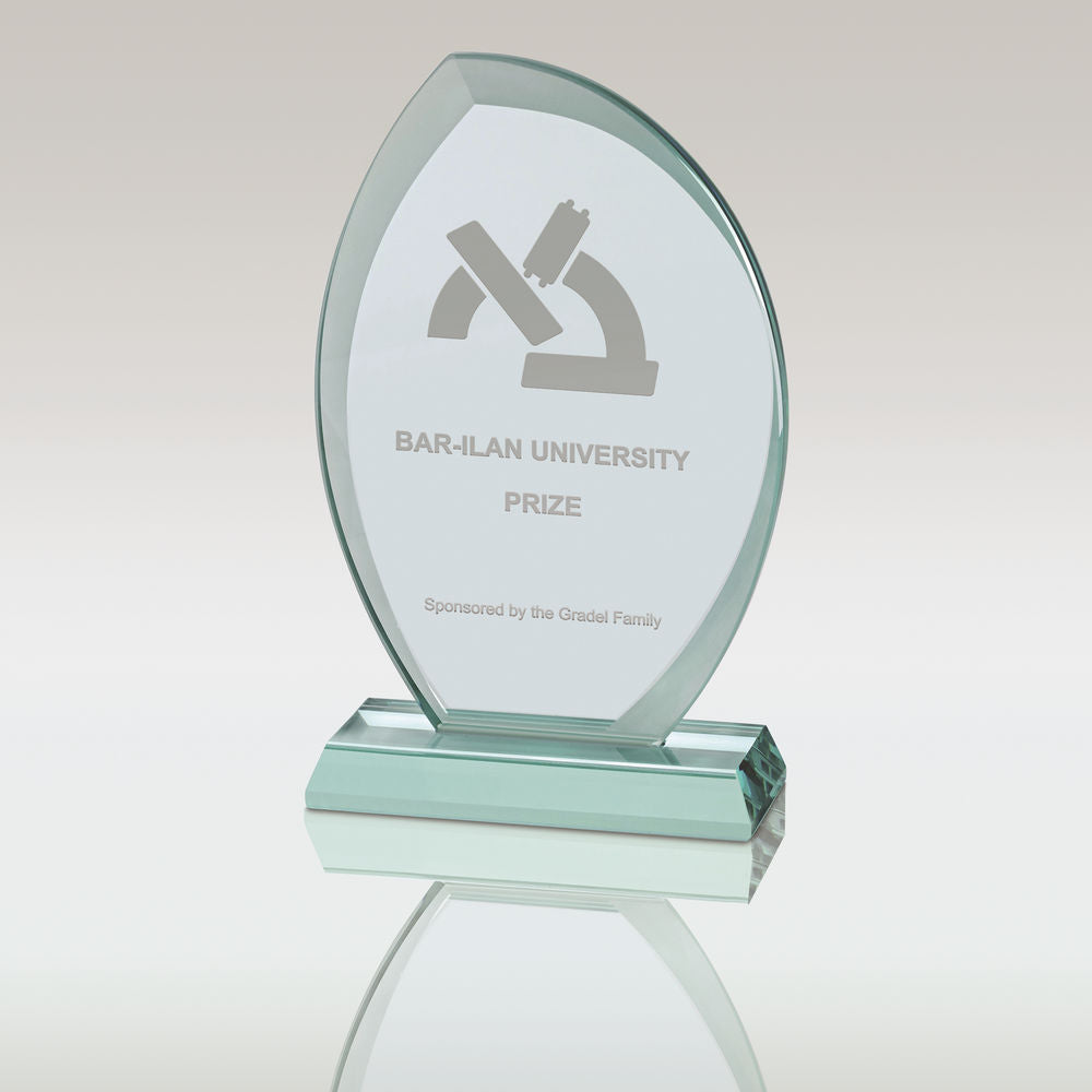 JADE GLASS PLAQUE WITH FROSTED EDGES (15mm THICK)