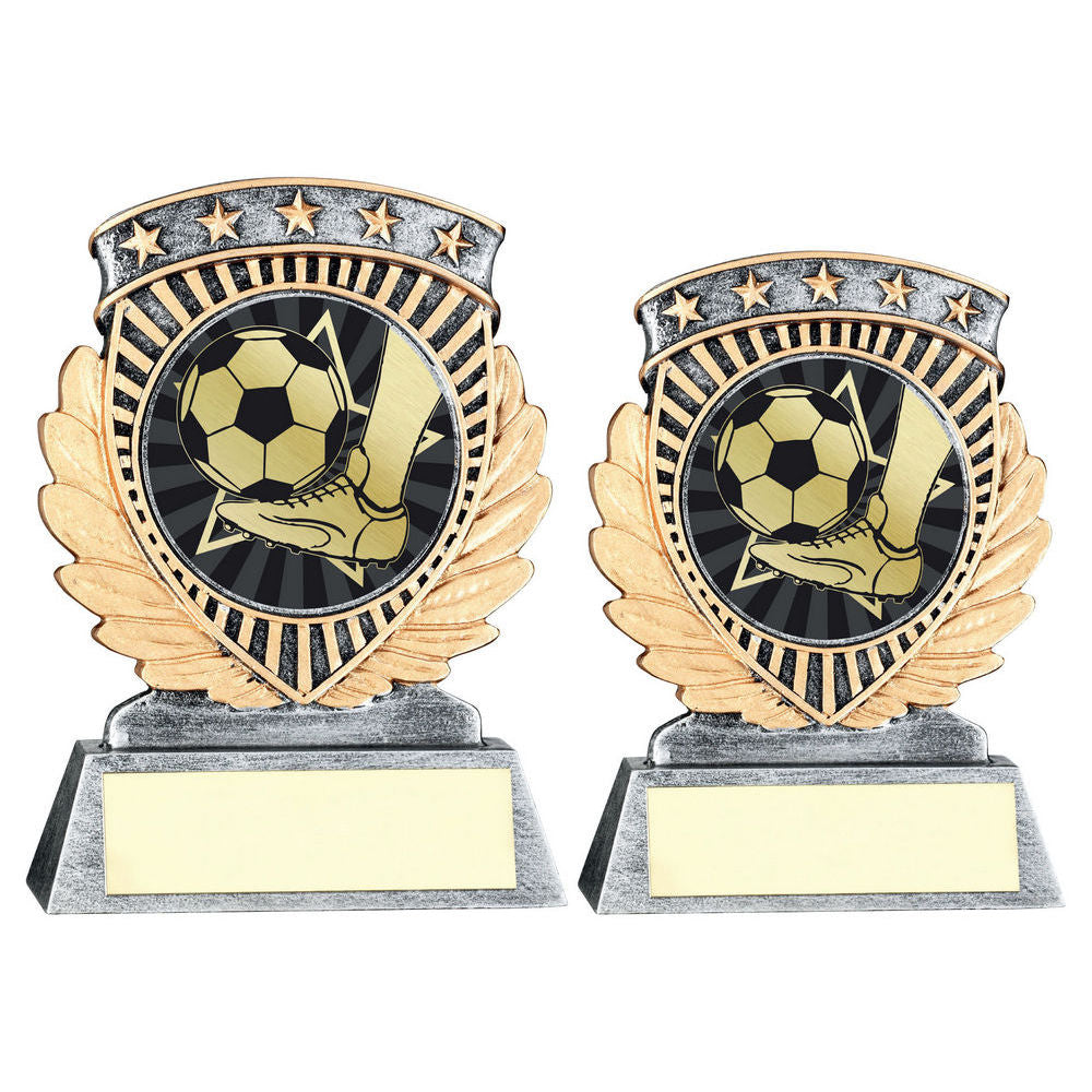 Pew/Gold 5 Star Holder With Vinyl Football Insert & Plate by Legacy Outfitters