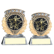 Pew/Gold 5 Star Holder With Vinyl Male Football Insert & Plate by Legacy Outfitters