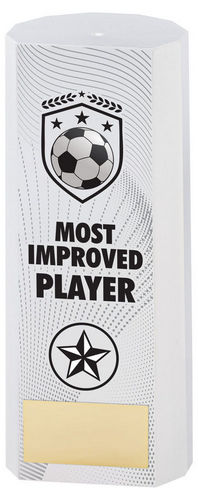 White Plastic Filled Column Football Most Improved Player (1in Cen) - 152mm by Legacy Outfitters