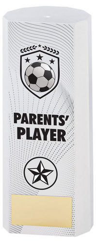 White Plastic Filled Column Football Parents Player (1in Cen) - 152mm by Legacy Outfitters