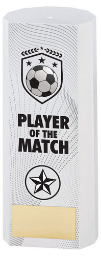 White Plastic Filled Column Football Player Of The Match (1in Cen) - 152mm by Legacy Outfitters