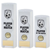 White Plastic Filled Column Football Player Of The Match (1in Cen) by Legacy Outfitters