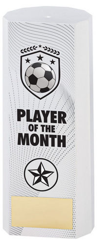 White Plastic Filled Column Football Player Of The Month (1in Cen) - 152mm by Legacy Outfitters