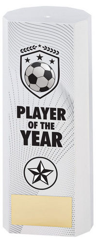 White Plastic Filled Column Football Player Of The Year (1in Cen) - 152mm by Legacy Outfitters